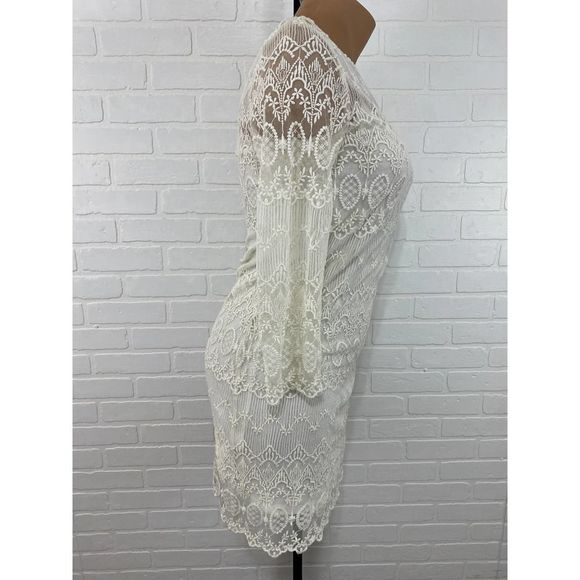 MNG Casual cream white lace dress - Picture 6 of 9